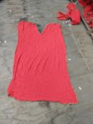 *Ten Pieces of Red Cloth with Brown Trim