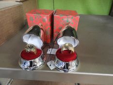 *Box of 10 Festive Silver Baubles Containing Ring Watches