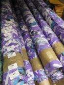 *25m Roll of Purple Patterned Fabric