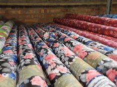 *25m Roll of Floral Design 100% Satin Fabric