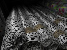 *Black & White Dalmation Style Satin Fabric