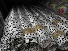 *Black & White Dalmation Style Satin Fabric