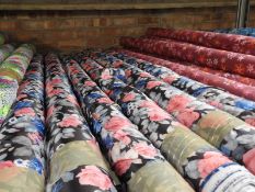 *25m Roll of Floral Design 100% Satin Fabric