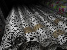 *Black & White Dalmation Style Satin Fabric