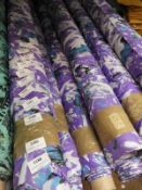 *25m Roll of Purple Patterned Fabric