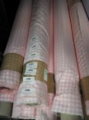 *25m Roll of Satin Pink Gingham Style Fabric