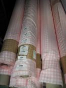 *25m Roll of Satin Pink Gingham Style Fabric