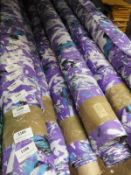 *25m Roll of Purple Patterned Fabric