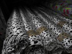 *Black & White Dalmation Style Satin Fabric