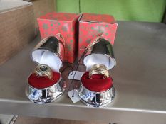 *Box of 10 Festive Silver Baubles Containing Ring Watches