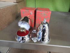 *Box of 10 Festive Silver Baubles Containing Ring Watches