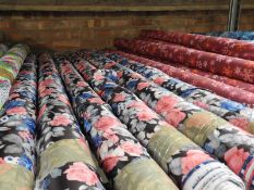 *25m Roll of Floral Design 100% Satin Fabric