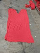 *Ten Pieces of Red Cloth with Brown Trim