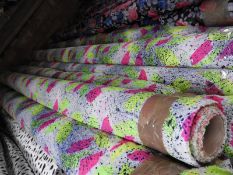 *25m Roll of Fluorescent Pink & Green Patterned Fa