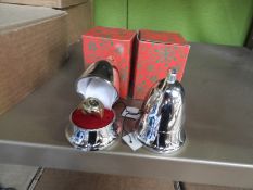 *Box of 10 Festive Silver Baubles Containing Ring Watches