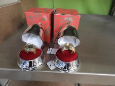 *Box of 10 Festive Silver Baubles Containing Ring Watches