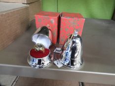 *Box of 10 Festive Silver Baubles Containing Ring Watches