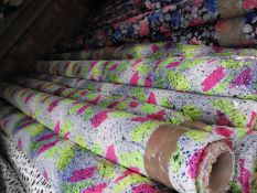 *25m Roll of Fluorescent Pink & Green Patterned Fa