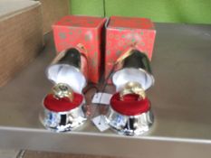 *Box of 10 Festive Silver Baubles Containing Ring Watches