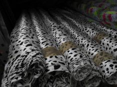 *Black & White Dalmation Style Satin Fabric