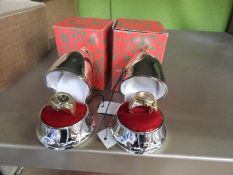 *Box of 10 Festive Silver Baubles Containing Ring Watches