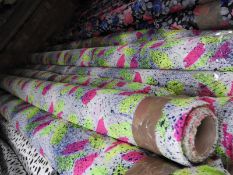 *25m Roll of Fluorescent Pink & Green Patterned Fa