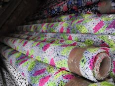 *25m Roll of Fluorescent Pink & Green Patterned Fa