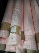 *25m Roll of Satin Pink Gingham Style Fabric