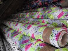 *25m Roll of Fluorescent Pink & Green Patterned Fa
