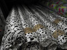 *Black & White Dalmation Style Satin Fabric