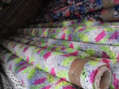 *25m Roll of Fluorescent Pink & Green Patterned Fa