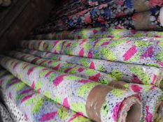 *25m Roll of Fluorescent Pink & Green Patterned Fa