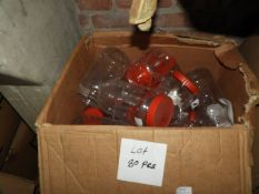 *80 Clear Plastic Containers with Red Lids