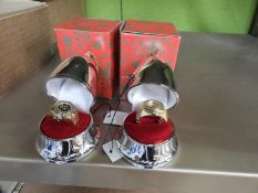 *Box of 10 Festive Silver Baubles Containing Ring Watches