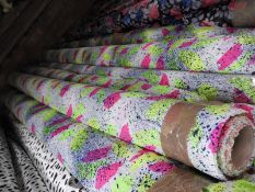 *25m Roll of Fluorescent Pink & Green Patterned Fa
