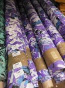 *25m Roll of Purple Patterned Fabric