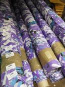 *25m Roll of Purple Patterned Fabric