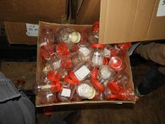 *110 Clear Plastic Containers with Red Lids