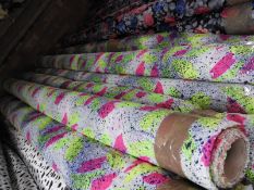 *25m Roll of Fluorescent Pink & Green Patterned Fa