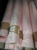 *25m Roll of Satin Pink Gingham Style Fabric