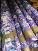 *25m Roll of Purple Patterned Fabric