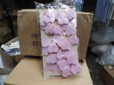 *48 Pink Heart & Beaded Decorations