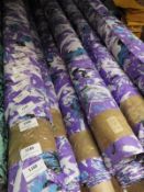 *25m Roll of Purple Patterned Fabric