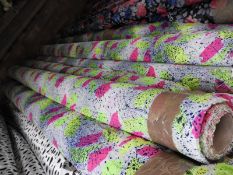 *25m Roll of Fluorescent Pink & Green Patterned Fa