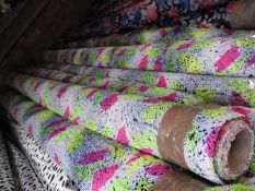 *25m Roll of Fluorescent Pink & Green Patterned Fa