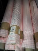 *25m Roll of Satin Pink Gingham Style Fabric