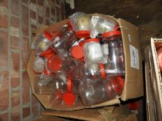 *50 Clear Plastic Containers with Red Lids