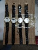 *Twelve Gents Analog Watches with Faux Leather Str