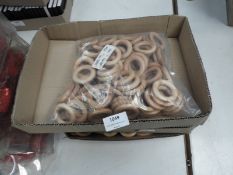 *Box of Simulated Wood Buckles & Fasteners