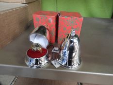 *Box of 10 Festive Silver Baubles Containing Ring Watches